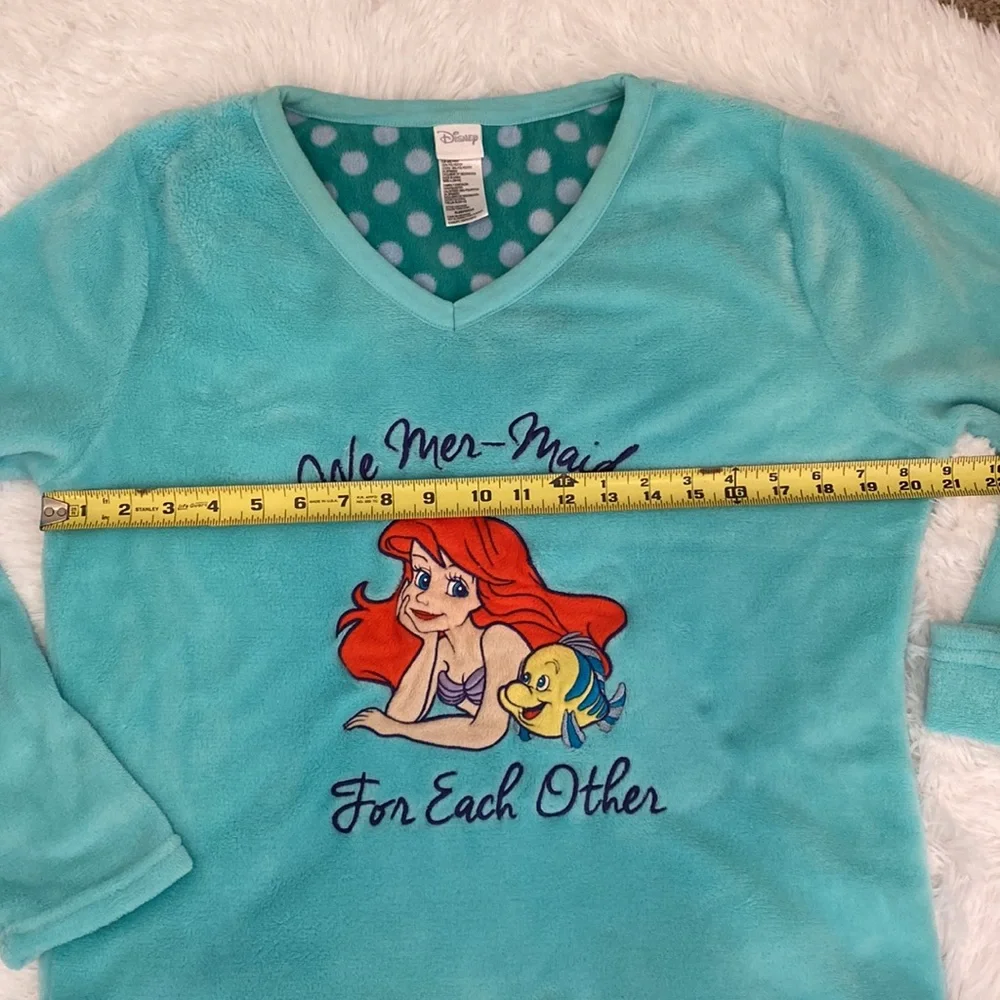 Disney Little Mermaid Fleece Pajama Set Size Large - Picture 8 of 11